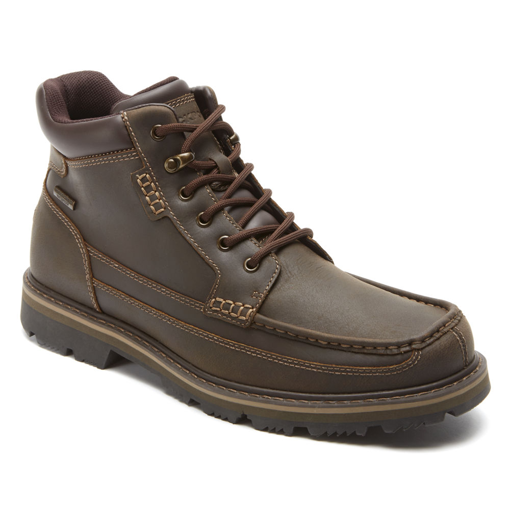 Rockport Singapore Mens Boots - Waterproof Mid Moc Brown - UQ9408216